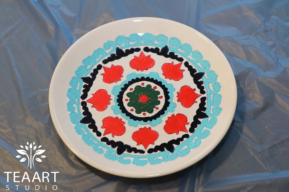 Роспись тарелок своими руками акриловыми красками - 70 фото