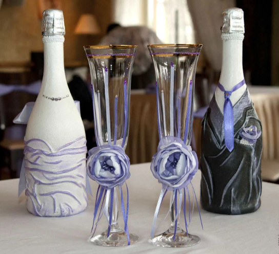 Декор бутылки шампанского ''Дамский каприз'', мастер-класс